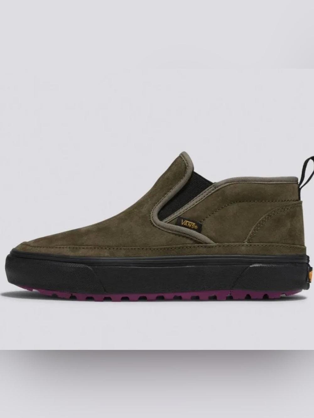 NEW! Vans MTE Olive Suede Slip-On Mid with Black Midsole sz 9 NWT - Picture 2 of 11
